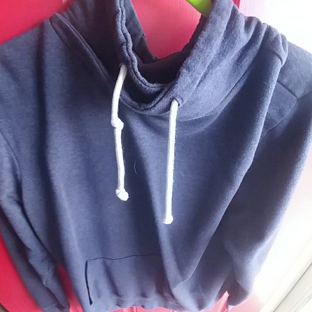 Mossimo blue mock string sweater - Picture 2 of 4